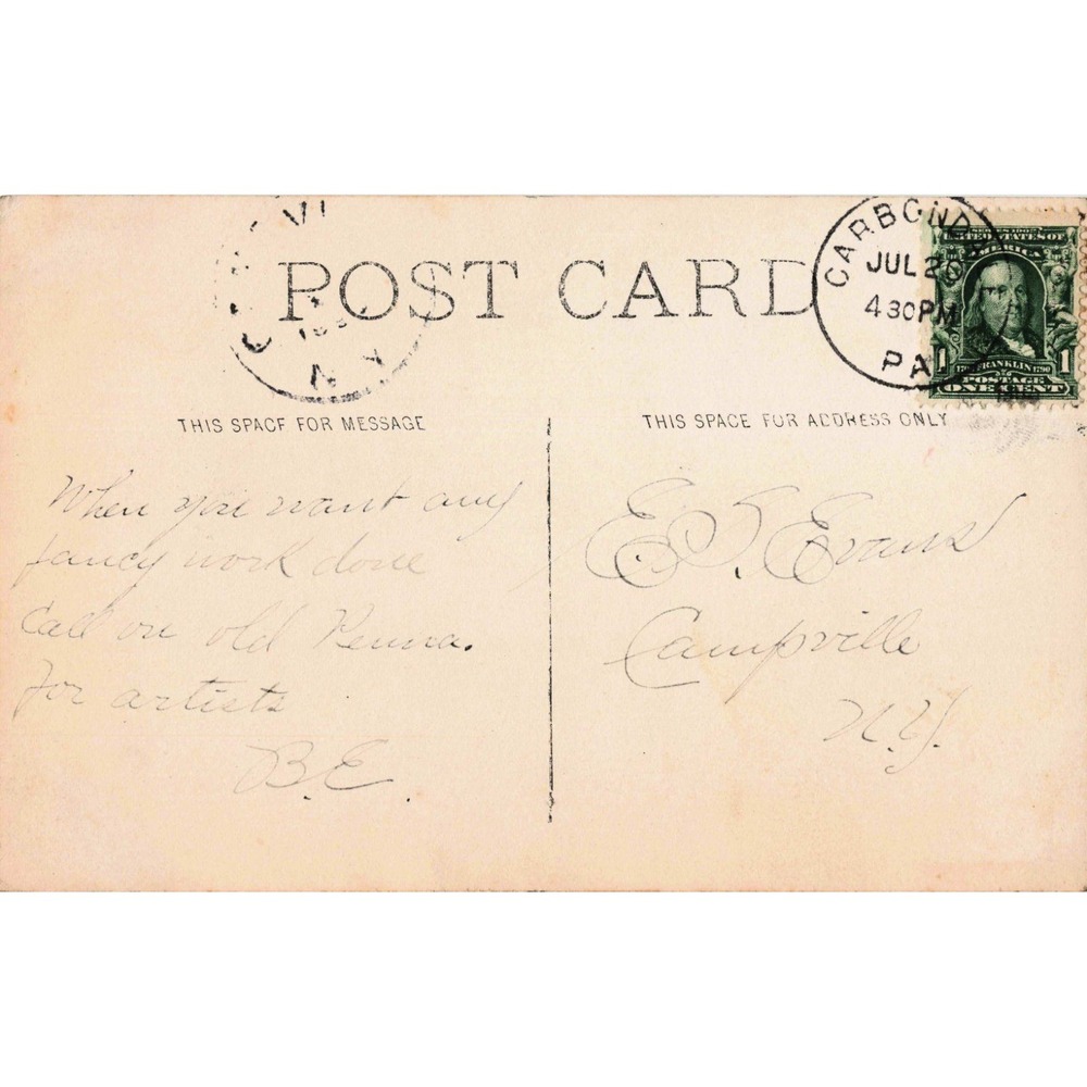 Antique 1907 RPPC Painters Artisans Tools Carbon PA Real Photo Postcard Bert - Picture 2 of 2